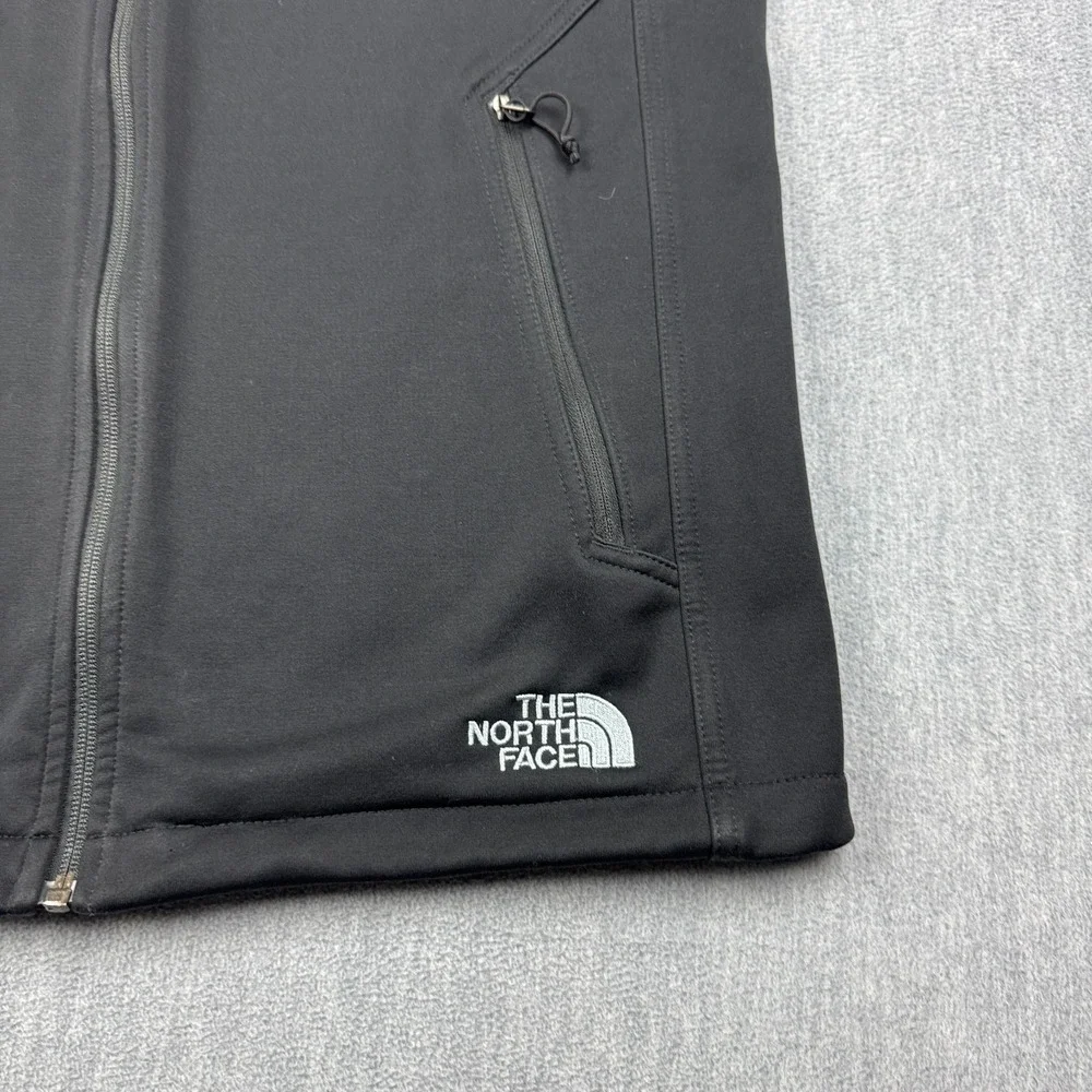 The North Face Vest Mens Medium Black Ridgewall Softshell Full Zip Windwall Logo